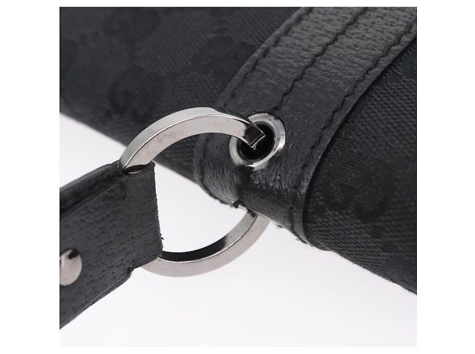Borsa GUCCI GG Canvas Nero Argento 113014 Auth 206106V - vista 8