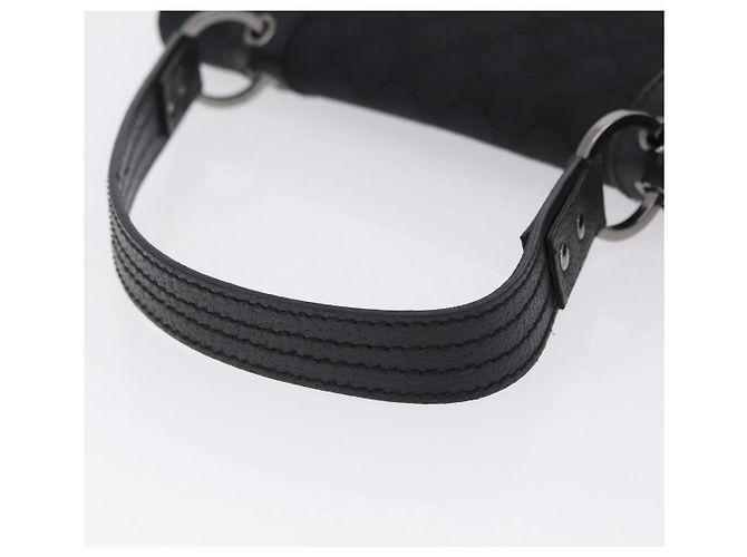 Borsa GUCCI GG Canvas Nero Argento 113014 Auth 206106V - vista 9