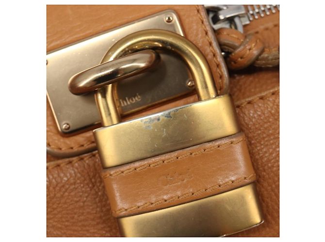 Chloé Borsa a mano Chloe Paddington in pelle Beige Oro Argento Auth BA15819V D'oro - vista 18