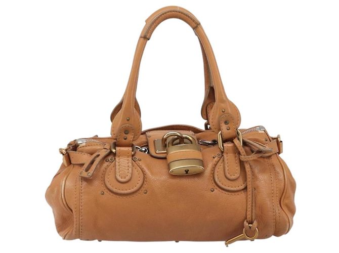 Chloé Borsa a mano Chloe Paddington in pelle Beige Oro Argento Auth BA15819V D'oro - vista 2
