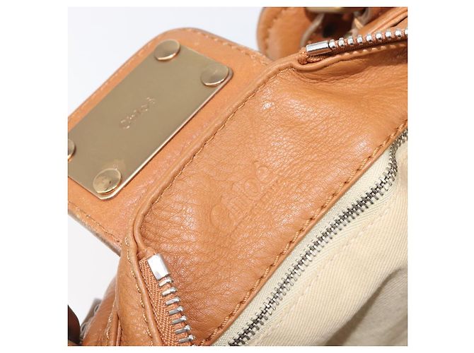 Chloé Borsa a mano Chloe Paddington in pelle Beige Oro Argento Auth BA15819V D'oro - vista 20