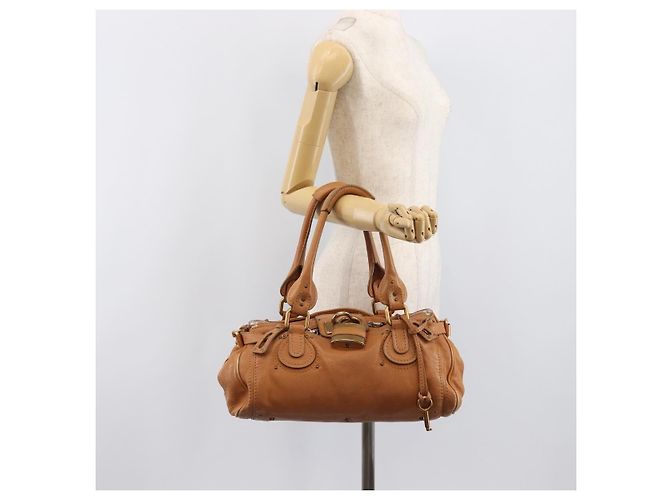 Chloé Borsa a mano Chloe Paddington in pelle Beige Oro Argento Auth BA15819V D'oro - vista 28