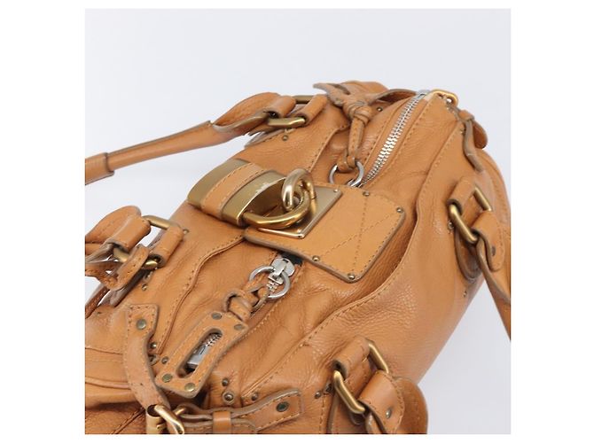 Chloé Borsa a mano Chloe Paddington in pelle Beige Oro Argento Auth BA15819V D'oro - vista 7
