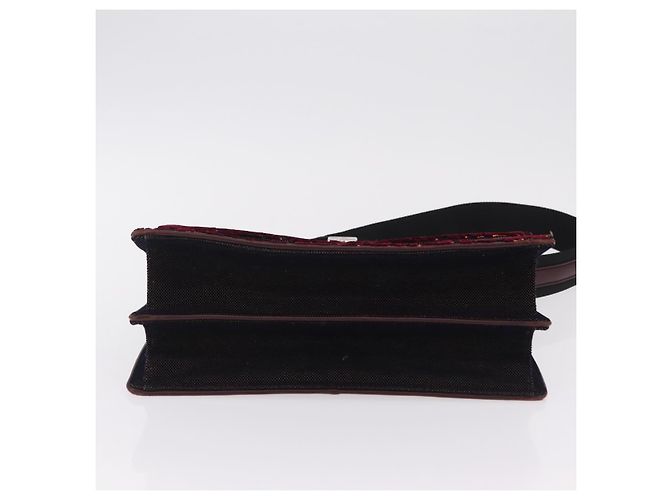 Borsa a mano Christian Dior Oblique Diorama Velluto 2way Rosso Argento Auth mr2986V - vista 12
