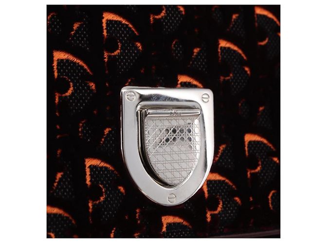 Borsa a mano Christian Dior Oblique Diorama Velluto 2way Rosso Argento Auth mr2986V - vista 17