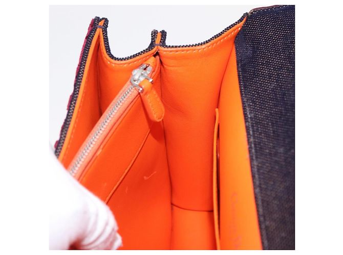 Borsa a mano Christian Dior Oblique Diorama Velluto 2way Rosso Argento Auth mr2986V - vista 24