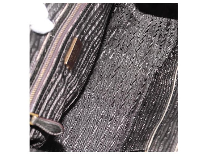 Borsa a mano PRADA in pelle Khaki Gold Auth ep15951 D'oro Cachi - vista 10