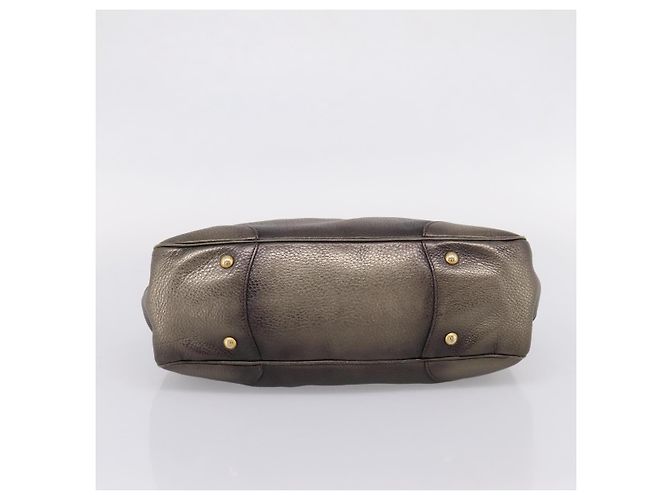 Borsa a mano PRADA in pelle Khaki Gold Auth ep15951 D'oro Cachi - vista 5