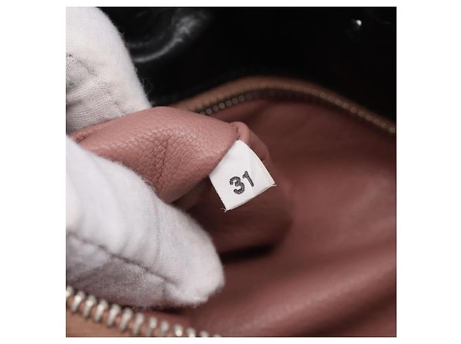 Bolso Tote PRADA de cuero negro plata Auth 205973M - vista 10