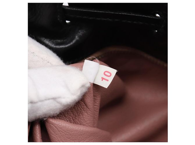 Bolso Tote PRADA de cuero negro plata Auth 205973M - vista 11