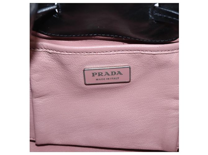 Bolso Tote PRADA de cuero negro plata Auth 205973M - vista 20