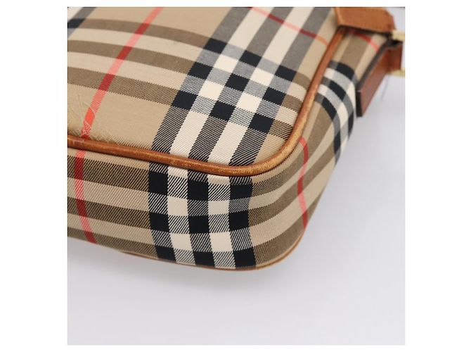 Borsa a tracolla BURBERRY Nova Check Canvas Beige Gold Tone Auth gh2353 - vista 15