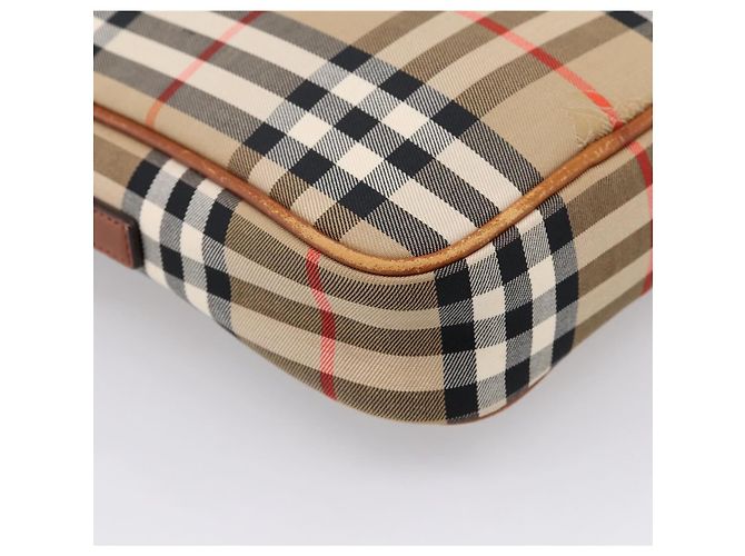 Borsa a tracolla BURBERRY Nova Check Canvas Beige Gold Tone Auth gh2353 - vista 16