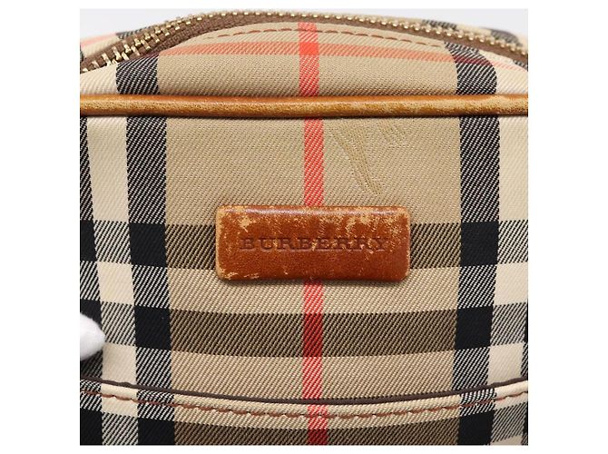 Borsa a tracolla BURBERRY Nova Check Canvas Beige Gold Tone Auth gh2353 - vista 17