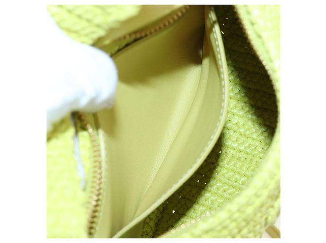 Borsa Miu Miu Wonder in paglia 2way Yellow Gold Auth 206257SAM D'oro Giallo - vista 25