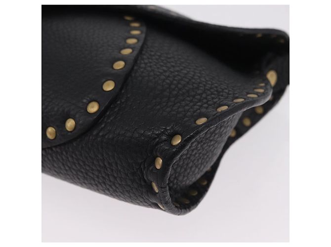 Céline CELINE Schultertasche aus Leder Schwarz Gold Auth 199408V Golden - Ansicht 16