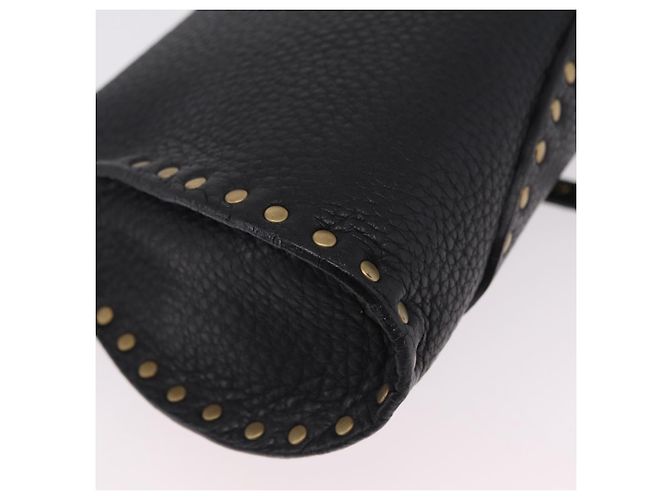 Céline CELINE Schultertasche aus Leder Schwarz Gold Auth 199408V Golden - Ansicht 17