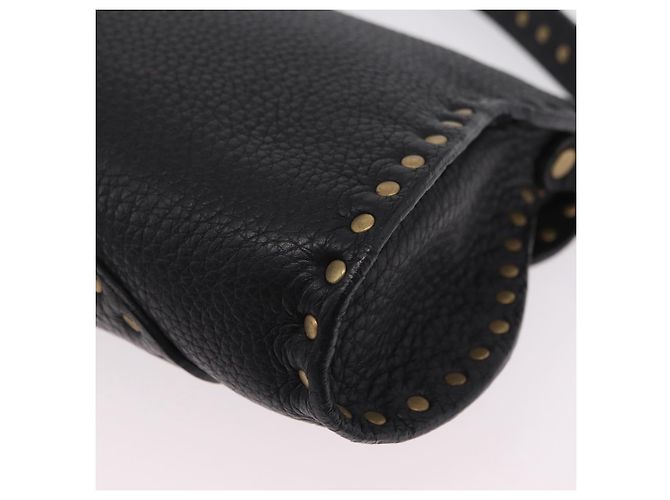 Céline CELINE Schultertasche aus Leder Schwarz Gold Auth 199408V Golden - Ansicht 18