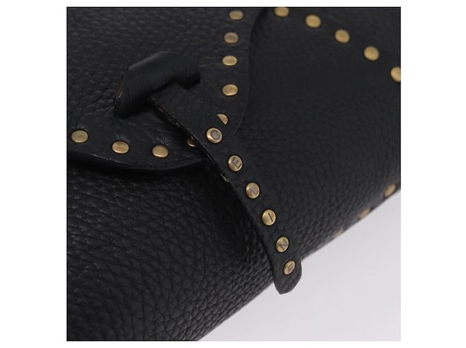 Céline CELINE Schultertasche aus Leder Schwarz Gold Auth 199408V Golden - Ansicht 19