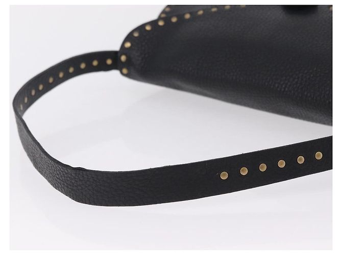 Céline CELINE Schultertasche aus Leder Schwarz Gold Auth 199408V Golden - Ansicht 7