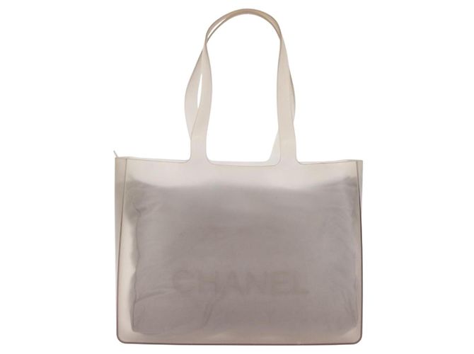 Bolso Tote CHANEL Rubber Gray CC Auth 206363 Castaño - vista 2