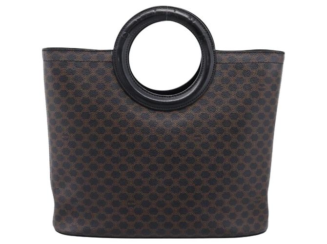 Céline Bolso de mano CELINE Macadam Canvas PVC Negro Tono Dorado Auth mr2944 - vista 13