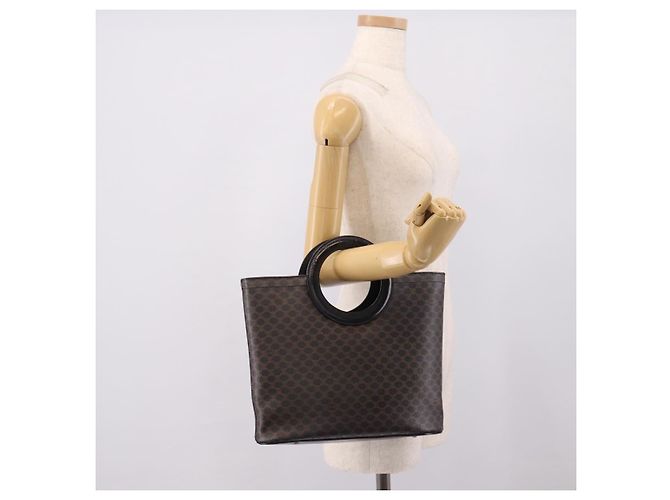 Céline Bolso de mano CELINE Macadam Canvas PVC Negro Tono Dorado Auth mr2944 - vista 21