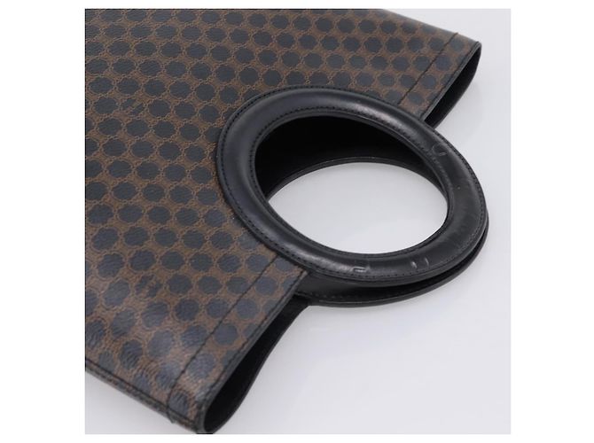 Céline Bolso de mano CELINE Macadam Canvas PVC Negro Tono Dorado Auth mr2944 - vista 6