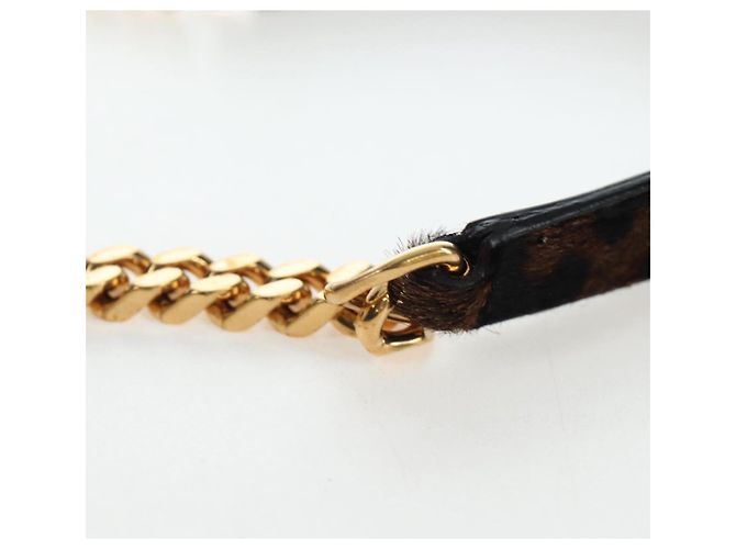 Autre Marque Borsa a tracolla con catena SAINT LAURENT di paillettes Nero Tono Oro Auth 204808SAM - vista 10