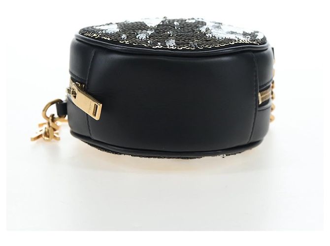 Autre Marque Borsa a tracolla con catena SAINT LAURENT di paillettes Nero Tono Oro Auth 204808SAM - vista 11