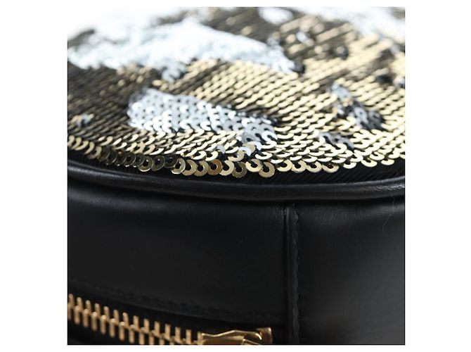 Autre Marque Borsa a tracolla con catena SAINT LAURENT di paillettes Nero Tono Oro Auth 204808SAM - vista 12