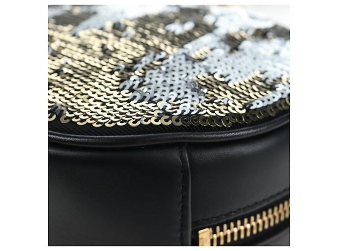 Autre Marque Borsa a tracolla con catena SAINT LAURENT di paillettes Nero Tono Oro Auth 204808SAM - vista 13