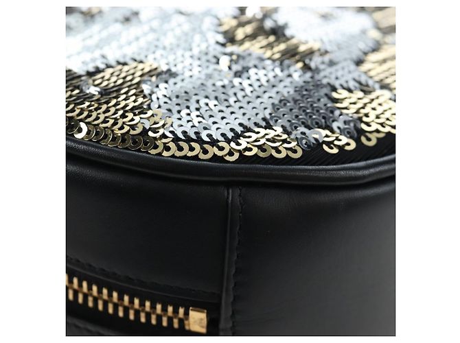 Autre Marque Borsa a tracolla con catena SAINT LAURENT di paillettes Nero Tono Oro Auth 204808SAM - vista 14