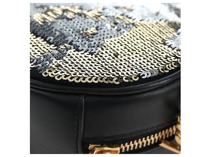 Autre Marque Borsa a tracolla con catena SAINT LAURENT di paillettes Nero Tono Oro Auth 204808SAM - vista 15