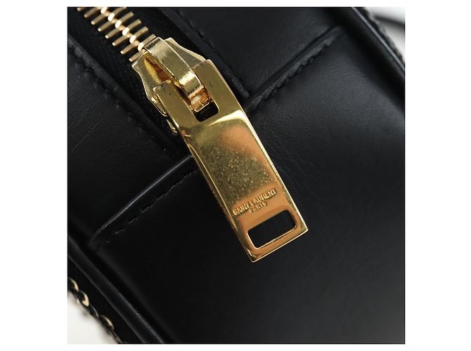 Autre Marque Borsa a tracolla con catena SAINT LAURENT di paillettes Nero Tono Oro Auth 204808SAM - vista 18