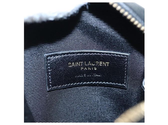 Autre Marque Borsa a tracolla con catena SAINT LAURENT di paillettes Nero Tono Oro Auth 204808SAM - vista 19
