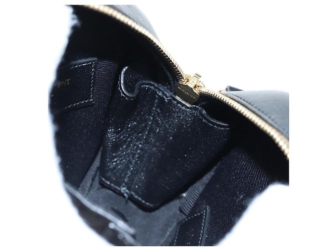 Autre Marque Borsa a tracolla con catena SAINT LAURENT di paillettes Nero Tono Oro Auth 204808SAM - vista 21