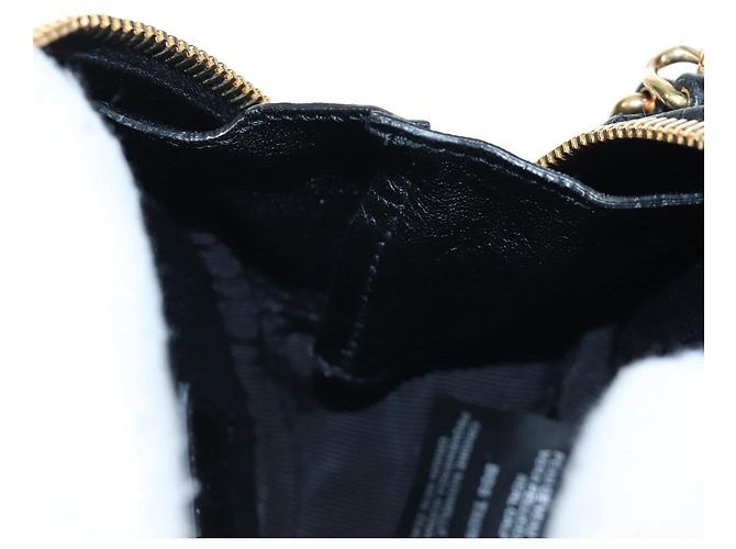 Autre Marque Borsa a tracolla con catena SAINT LAURENT di paillettes Nero Tono Oro Auth 204808SAM - vista 22