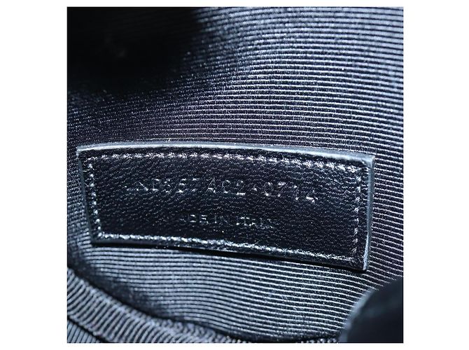 Autre Marque Borsa a tracolla con catena SAINT LAURENT di paillettes Nero Tono Oro Auth 204808SAM - vista 23
