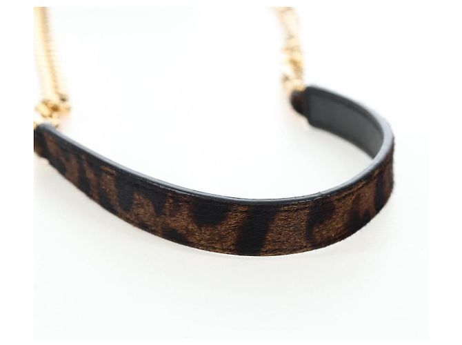 Autre Marque Borsa a tracolla con catena SAINT LAURENT di paillettes Nero Tono Oro Auth 204808SAM - vista 8