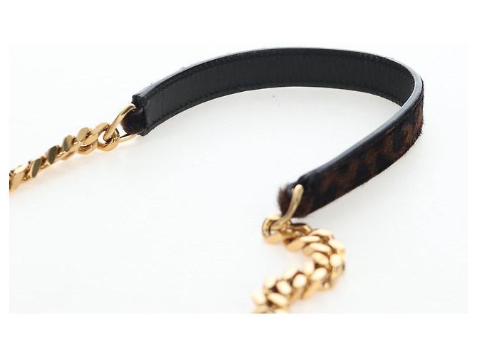 Autre Marque Borsa a tracolla con catena SAINT LAURENT di paillettes Nero Tono Oro Auth 204808SAM - vista 9
