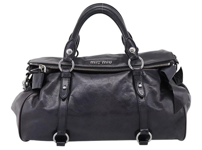 Borsa a mano Miu Miu Vitter Lux in pelle 2way Viola Argento Auth BA16195V Porpora - vista 13