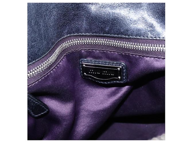 Borsa a mano Miu Miu Vitter Lux in pelle 2way Viola Argento Auth BA16195V Porpora - vista 20
