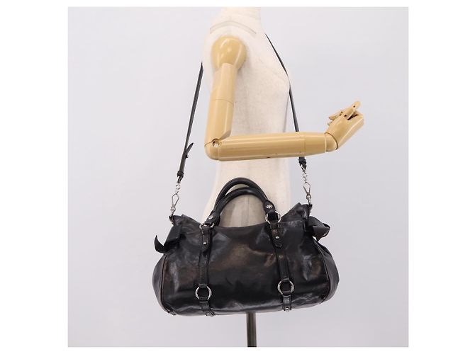 Borsa a mano Miu Miu Vitter Lux in pelle 2way Viola Argento Auth BA16195V Porpora - vista 25