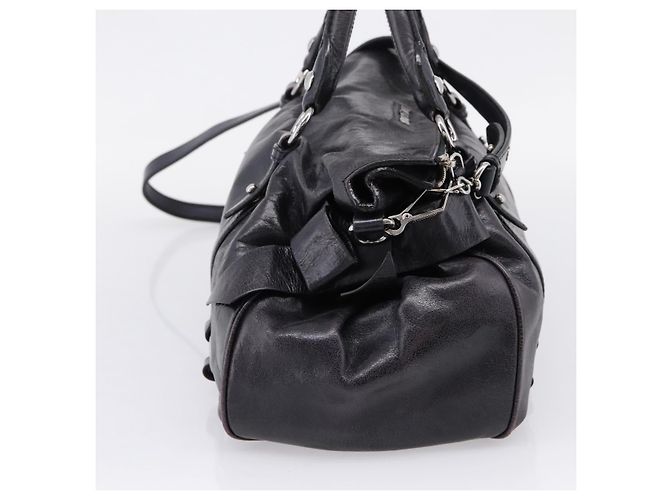 Borsa a mano Miu Miu Vitter Lux in pelle 2way Viola Argento Auth BA16195V Porpora - vista 3