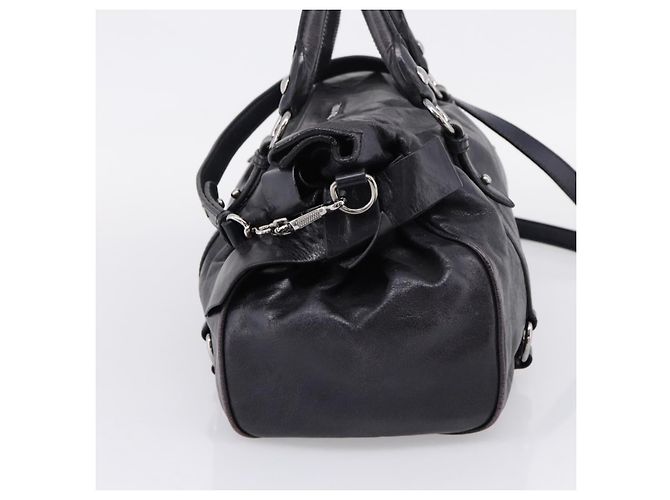 Borsa a mano Miu Miu Vitter Lux in pelle 2way Viola Argento Auth BA16195V Porpora - vista 4