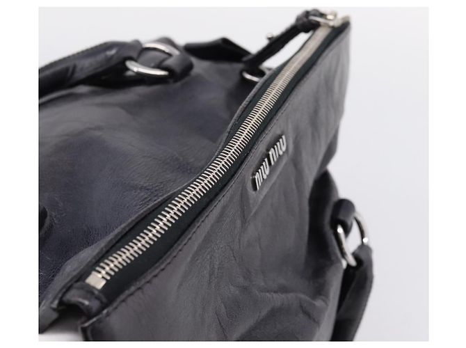 Borsa a mano Miu Miu Vitter Lux in pelle 2way Viola Argento Auth BA16195V Porpora - vista 6