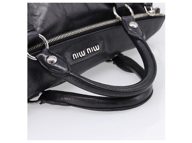 Borsa a mano Miu Miu Vitter Lux in pelle 2way Viola Argento Auth BA16195V Porpora - vista 7