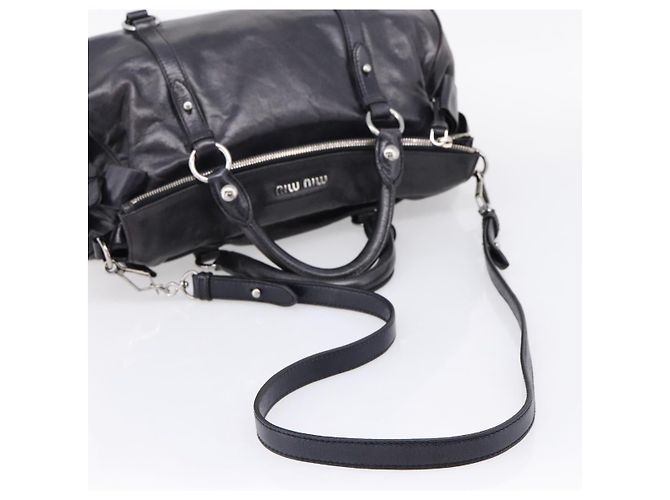 Borsa a mano Miu Miu Vitter Lux in pelle 2way Viola Argento Auth BA16195V Porpora - vista 8
