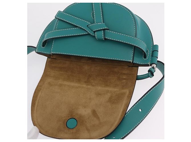 LOEWE Mini Gate Bag Borsa a Tracolla in Pelle Verde Argento Auth ka6387M - vista 10